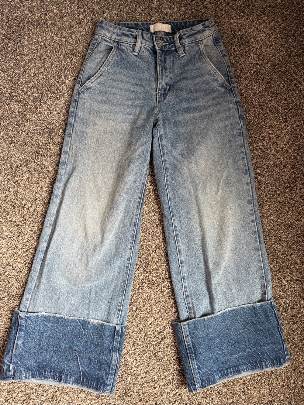 Petra 153 Light Blue Wide-Leg cuffed Women’s Jeans